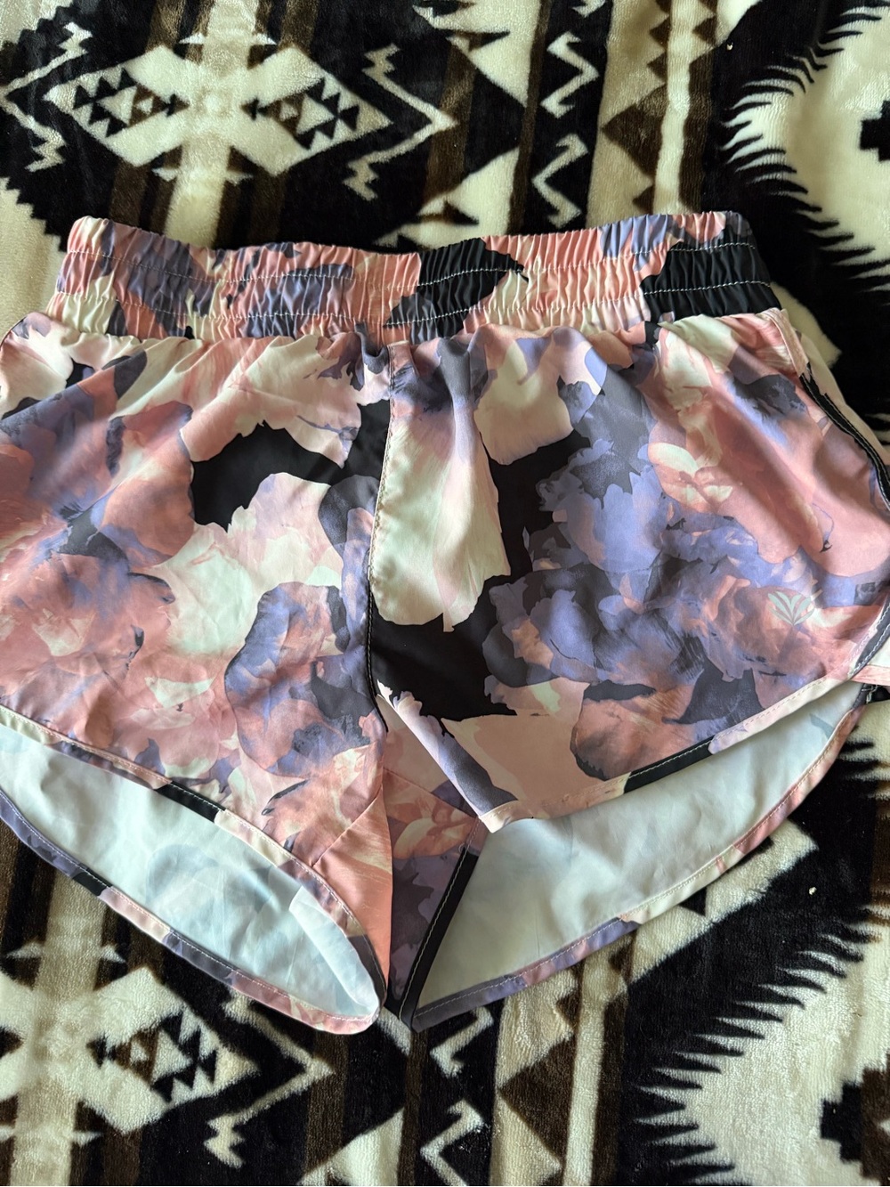 Forever 21 Pink & Purple Floral Athletic Shorts